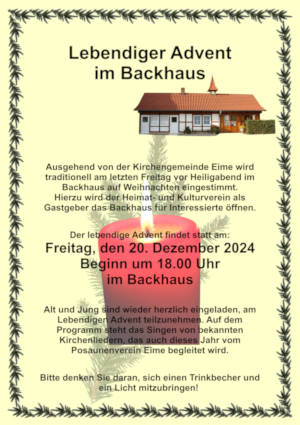 Einladung zum Lebendigen Advent