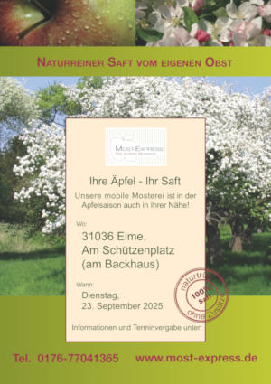 Plakat des MostExpresses für den 23. September 2025